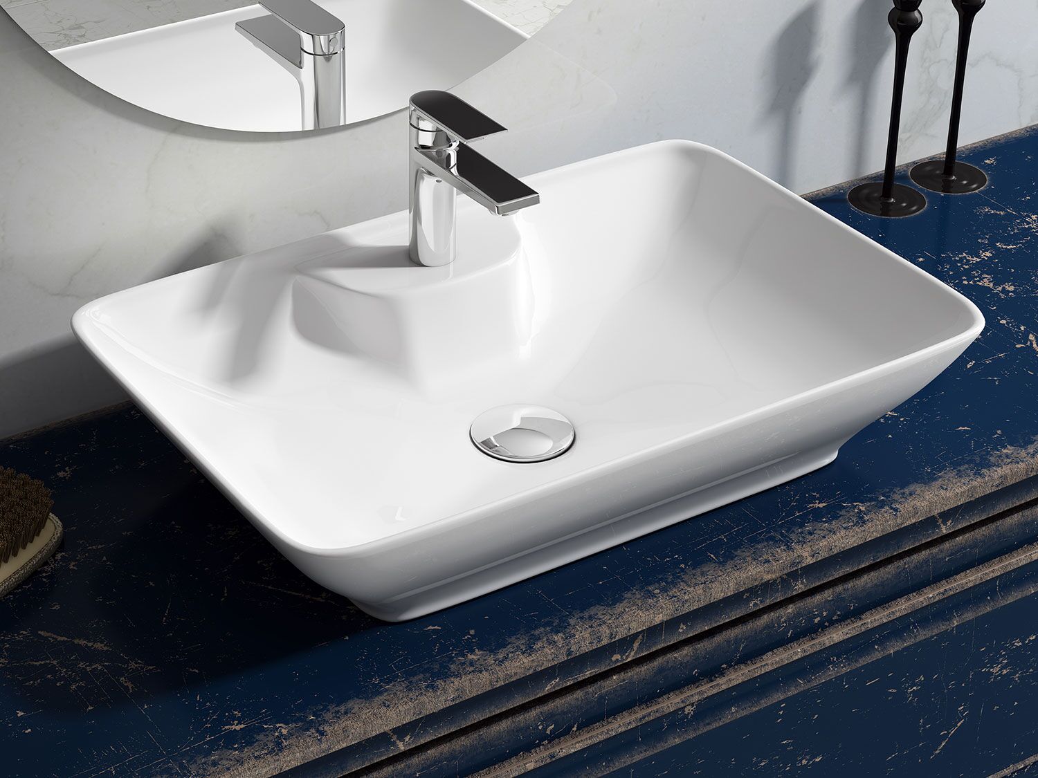 Waschbecken Aufsatzwaschtisch 62cm - Leon - 1.31.62.1.NO