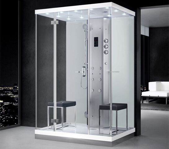 Dampfdusche Relax 140cm Dampfsauna Sauna Freistehend wei&szlig; 1400 x 1000 x 2190 mm