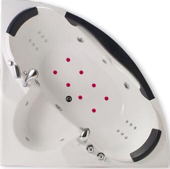 Whirlpool 160cm Eck-Badewanne VENEDIG.LED ComfortLED