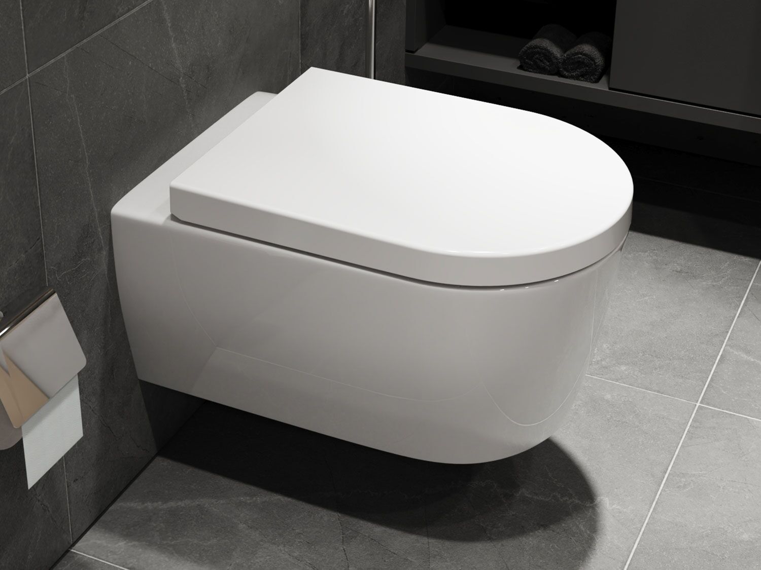 SSWW Design H&auml;nge WC Wand WC inkl. Sitz mit Absenkautomatik + Abnehmbar